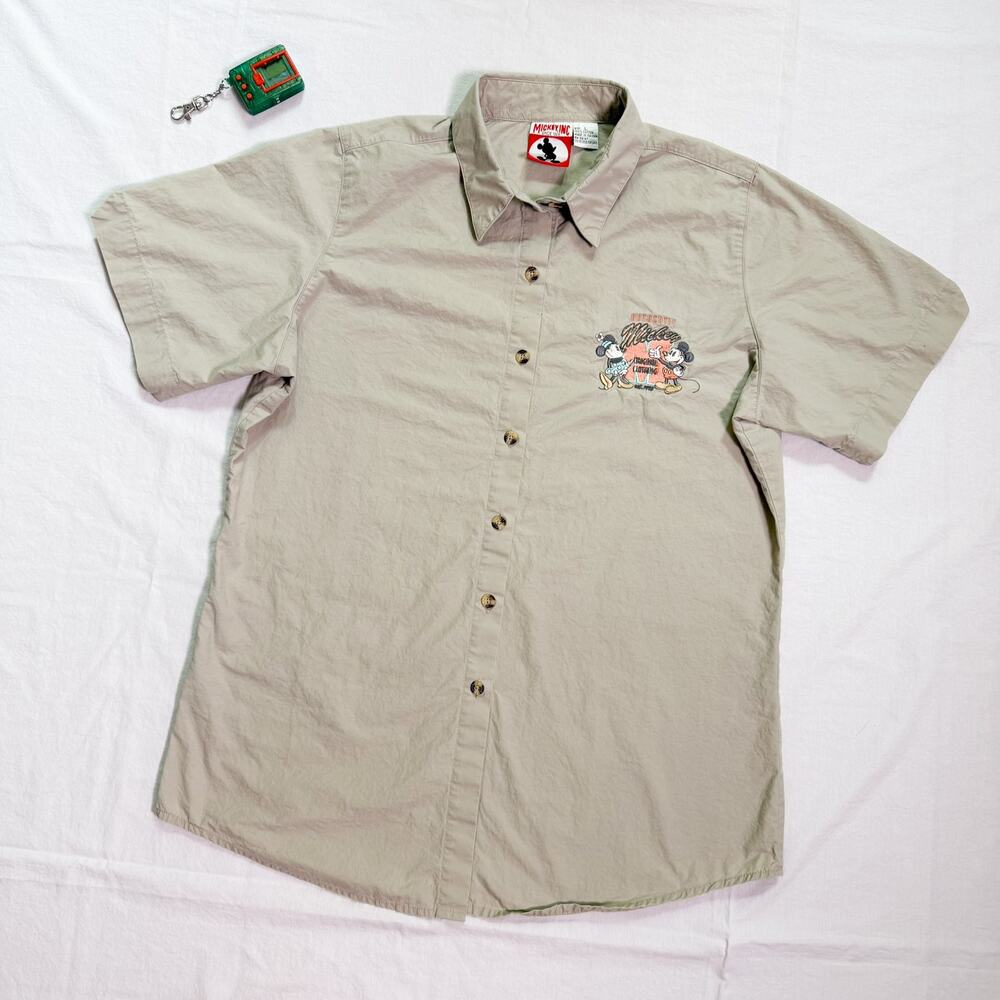 Vintage Mickey Mouse Disney Parks Button Up Shirt - L